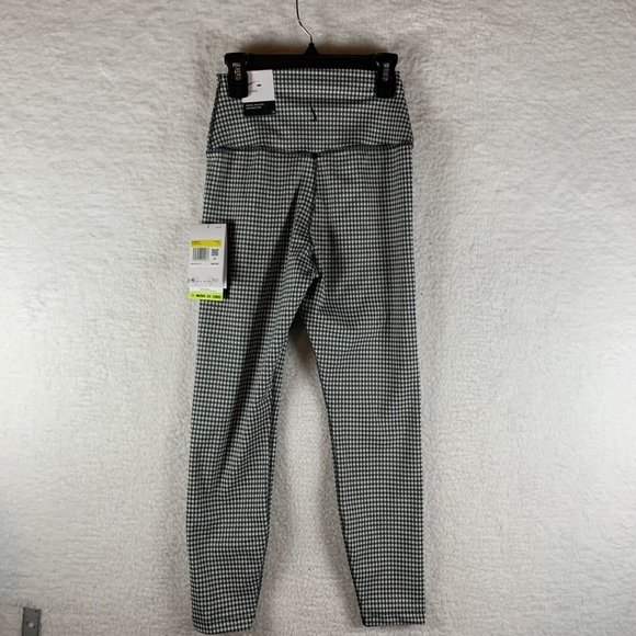 Nike‎ Cropped Pants Women's Small Black Check Stretch High-Rise Leggings 6915 - Picture 6 of 9